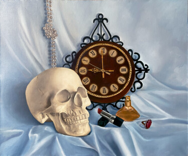 Painting titled "BEUATY TIME" by Tatiana Voskresenskaya, Original Artwork, Oil Mounted on Wood Stretcher frame