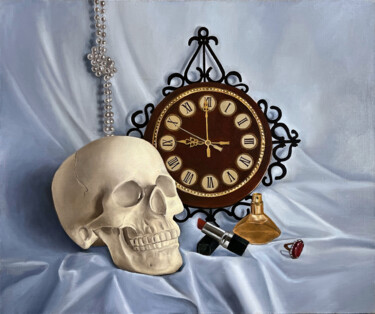 Painting titled "BEUATY TIME" by Tatiana Voskresenskaya, Original Artwork, Oil Mounted on Wood Stretcher frame