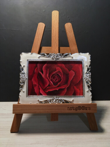 Painting titled "VELVET ROSE" by Tatiana Voskresenskaya, Original Artwork, Acrylic
