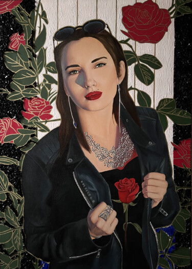 Картина под названием "SHIPS AND ROSES" - Tatiana Voskresenskaya, Подлинное произведение искусства, Масло
