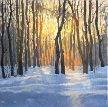 Pittura intitolato "Winter forest" da Tatiana Votkal, Opera d'arte originale, Olio