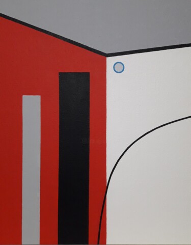 Painting titled "Geometric abstracti…" by Tatiana Yasin, Original Artwork, Acrylic Mounted on Wood Stretcher frame