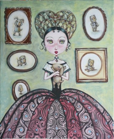 Картина под названием "Princesse qui aime…" - Tatiana Claux, Подлинное произведение искусства, Масло