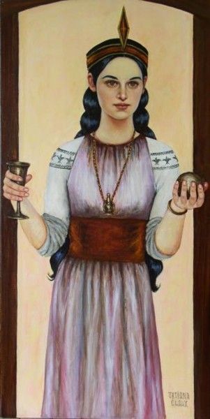 Painting titled "Reine de Saba" by Tatiana Claux, Original Artwork, Other