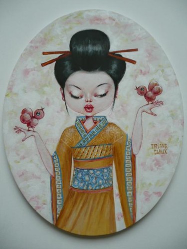 Pittura intitolato "Japonaise" da Tatiana Claux, Opera d'arte originale, Olio
