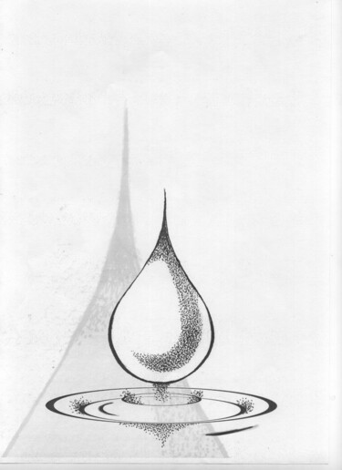 Drawing titled "mystical drop of th…" by Tatiana Kolganova, Original Artwork, Ink