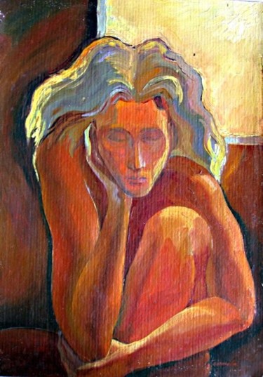 Painting titled "автопортрет - self-…" by Tatiana Kolganova, Original Artwork, Other