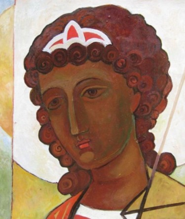 Peinture intitulée "Голова  ангела - He…" par Tatiana Kolganova, Œuvre d'art originale, Autre