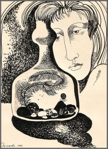 Картина под названием "Улитка -  snail" - Tatiana Kolganova, Подлинное произведение искусства, Масло