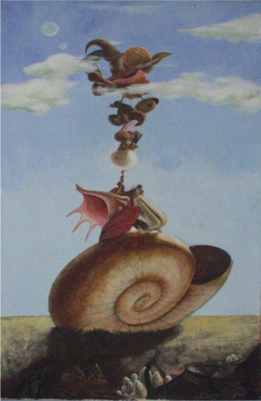 Pintura titulada "LA TORRE DE CARACOL…" por Tatiana Loy, Obra de arte original, Oleo