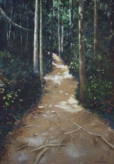 Painting titled "EL CHAQUIÑAN" by Tatiana Loy, Original Artwork