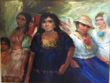 Pintura titulada "Tierra de razas" por T.Pinzòn, Obra de arte original, Oleo
