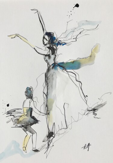 Drawing titled ""Danse avec moi"  T…" by Tatiana Raynaud, Original Artwork