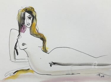 Drawing titled ""L'arme"" by Tatiana Raynaud, Original Artwork