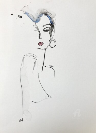 Desenho intitulada "Lady" por Tatiana Raynaud, Obras de arte originais