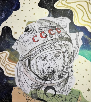 Картина под названием "Gagarin" - Tatiana Sirius, Подлинное произведение искусства, Акрил
