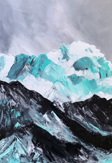 Ice Peak Painting titled "Ice Peak" by Tatiana Sirius, Original Art, Oil