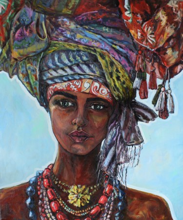 Peinture intitulée "African girl" par Tatiana Stadnyk, Œuvre d'art originale, Huile