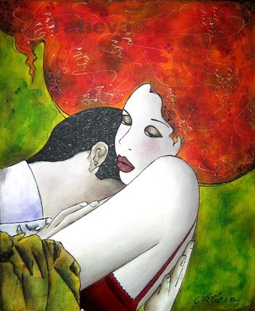 Peinture intitulée "A fleur d'émotion" par Tatieva, Œuvre d'art originale
