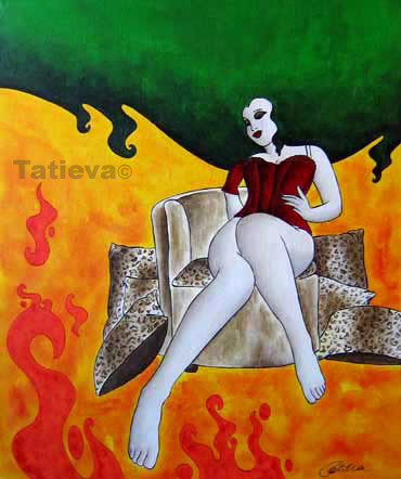 Painting titled "La panthère" by Tatieva, Original Artwork