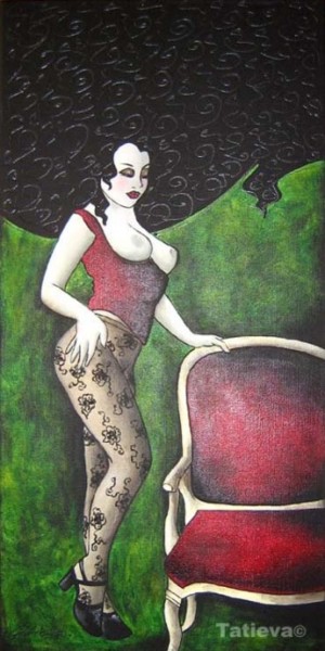 Peinture intitulée "L'écrin de nylon" par Tatieva, Œuvre d'art originale