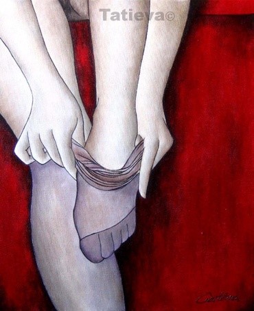 Peinture intitulée "L'Intimité du Geste" par Tatieva, Œuvre d'art originale