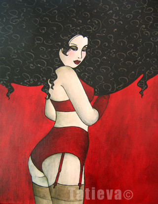 Peinture intitulée "La culotte" par Tatieva, Œuvre d'art originale