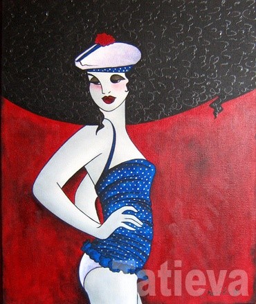 Painting titled "Riviera Froufrous" by Tatieva, Original Artwork