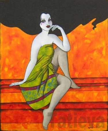Peinture intitulée "Perle exotique" par Tatieva, Œuvre d'art originale, Huile