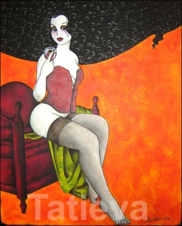 Peinture intitulée "L'âme du vin" par Tatieva, Œuvre d'art originale, Huile
