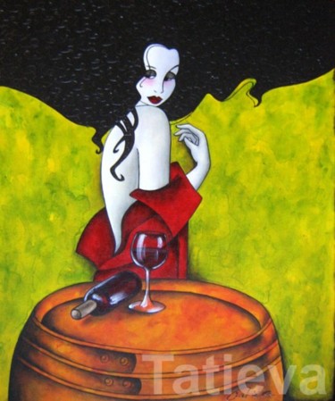 Peinture intitulée "Fleur de vin" par Tatieva, Œuvre d'art originale, Huile