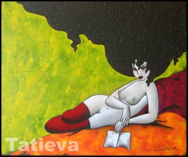 Peinture intitulée "La lectrice" par Tatieva, Œuvre d'art originale, Autre