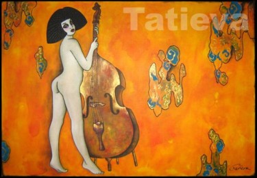 Peinture intitulée "Contrebasse en do m…" par Tatieva, Œuvre d'art originale, Huile