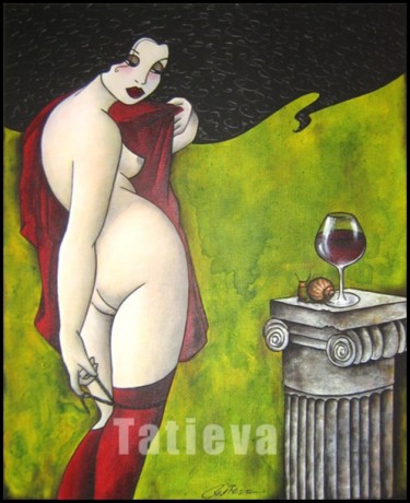 Peinture intitulée "L'Escargot de Bourg…" par Tatieva, Œuvre d'art originale, Huile