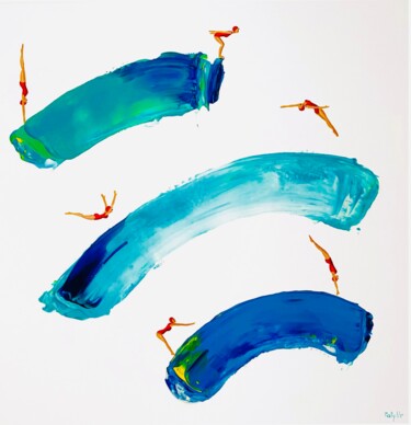 Peinture intitulée "Swimming day" par Taty Ur, Œuvre d'art originale, Acrylique