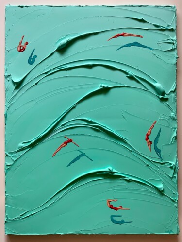 Malarstwo zatytułowany „Swimmers #01” autorstwa Taty Ur, Oryginalna praca, Akryl