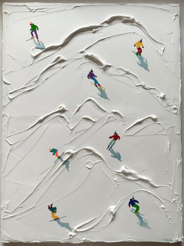 Peinture intitulée "Ski paradise #012" par Taty Ur, Œuvre d'art originale, Acrylique