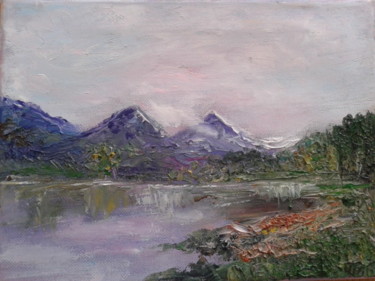 Картина под названием "Фиолетовые горы. Le…" - Tatjana Barova, Подлинное произведение искусства, Масло