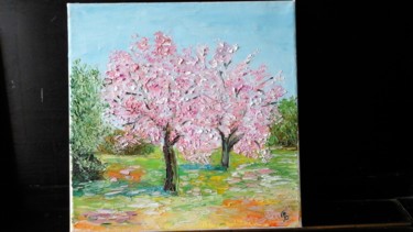 Картина под названием "spring flowering" - Tatjana Barova, Подлинное произведение искусства, Масло