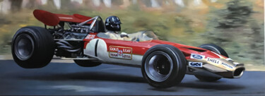 "Graham Hill (car)" başlıklı Tablo Tatjana Cechun tarafından, Orijinal sanat, Petrol