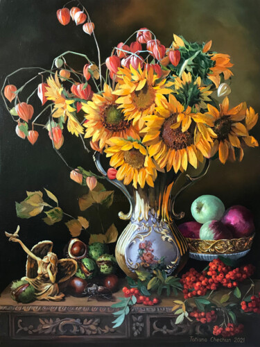Pintura titulada "Gifts of autumn" por Tatjana Cechun, Obra de arte original, Oleo