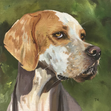 Painting titled "Miniature "Pointer"" by Tatjana Cechun, Original Artwork, Oil