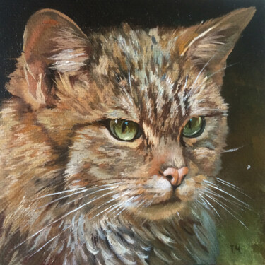 Painting titled "Miniature "Serious…" by Tatjana Cechun, Original Artwork, Oil