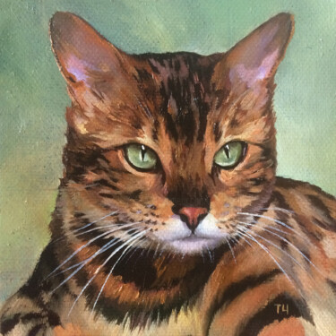 Malerei mit dem Titel "Miniature "Bengal k…" von Tatjana Cechun, Original-Kunstwerk, Öl