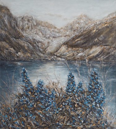 Pintura intitulada "Laguna Humantay" por Tatjana Dan'Shina, Obras de arte originais, Óleo