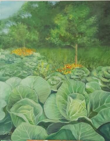 Картина под названием "Omas Garten" - Tatjana Fischer, Подлинное произведение искусства, Акрил Установлен на Деревянная рама…