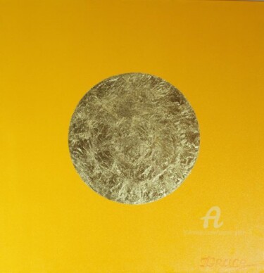 Картина под названием "Goldene Mitte Gelb" - Tatjana Grace, Подлинное произведение искусства, Масло