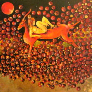 Painting titled "The secret of red w…" by Tatjana Gurbo, Original Artwork, Oil