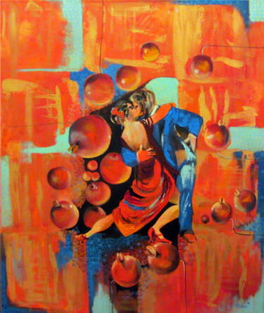 Painting titled "Argentine tango" by Tatjana Gurbo, Original Artwork, Oil