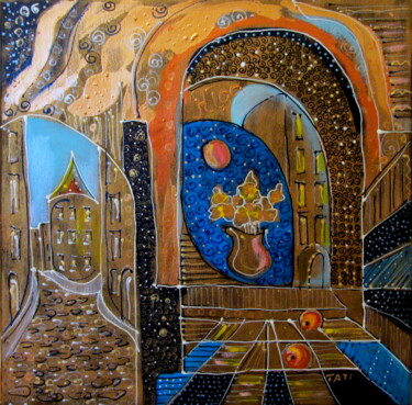 Картина под названием "Riga" - Tatjana Gurbo, Подлинное произведение искусства, Масло